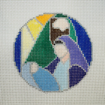 Holy Family Stained Glass Ornament Needlepoint Canvas