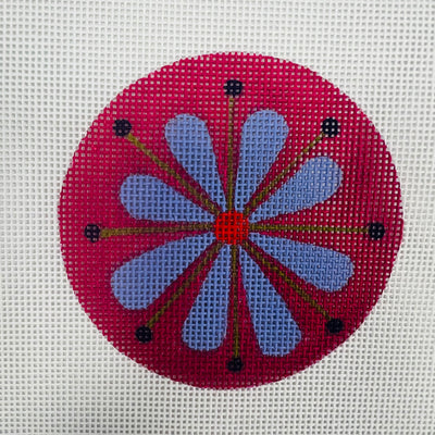 Periwinkle Flower Circle Needlepoint Canvas