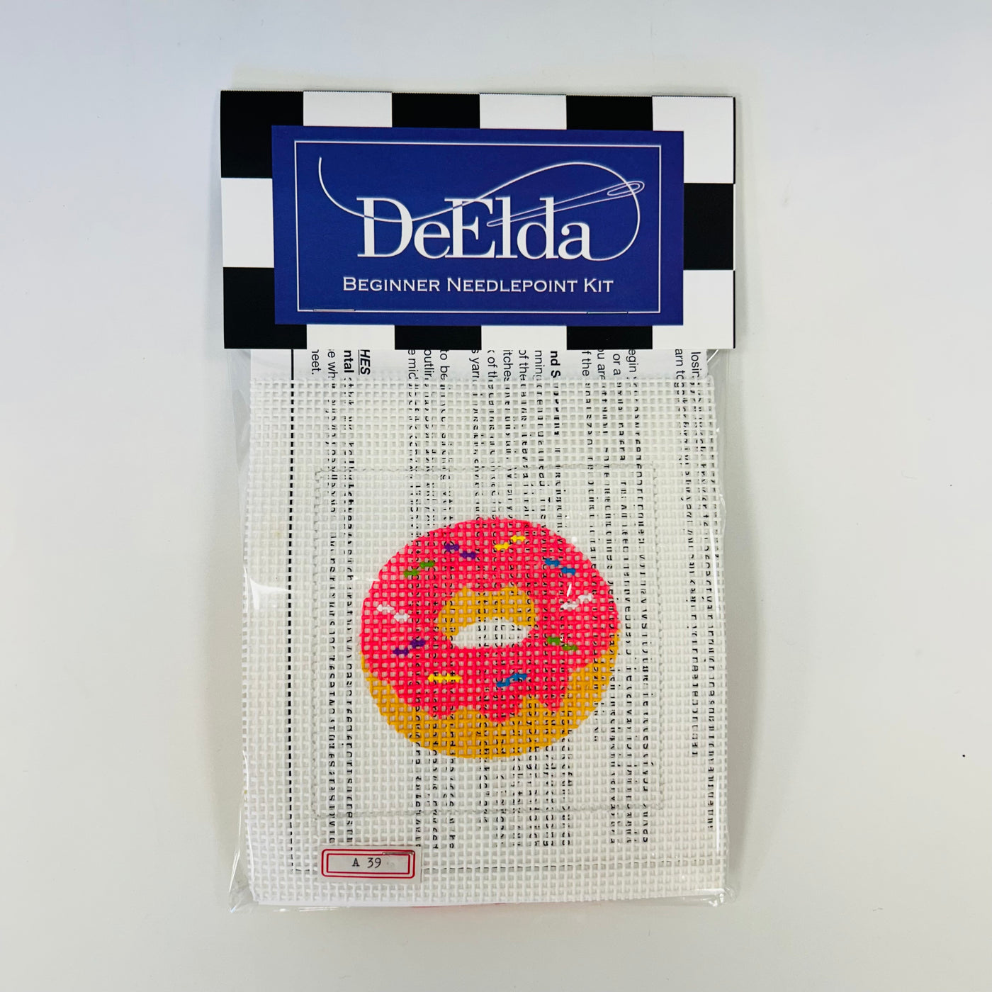 DeElda Donut Needlepoint Canvas Kit (includes fiber)