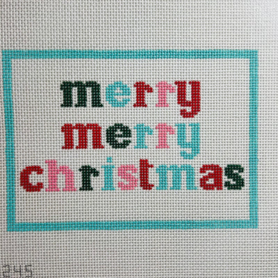 Merry Merry Christmas Needlepoint Canvas