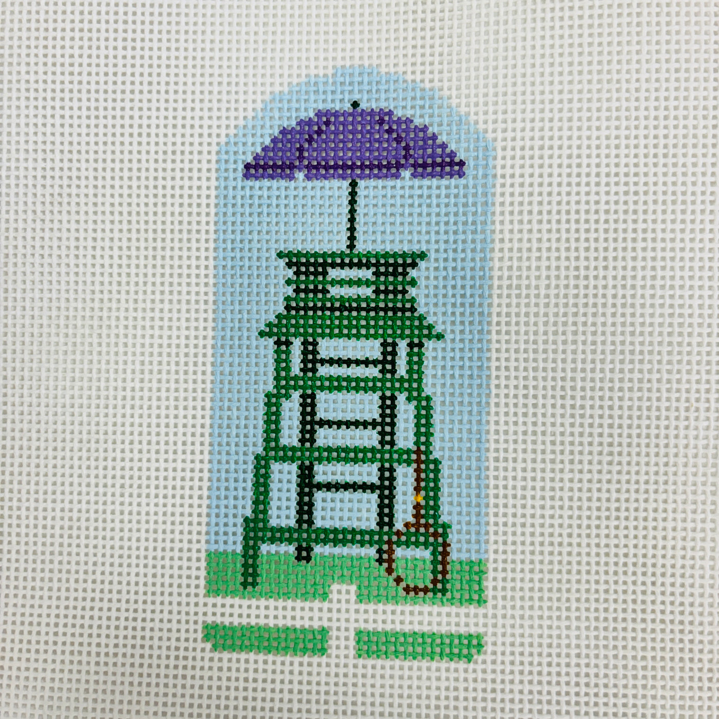 Green Umpire Chair Needlepoint Canvas