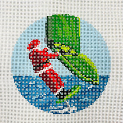 Foiling Santa Ornament Needlepoint Canvas