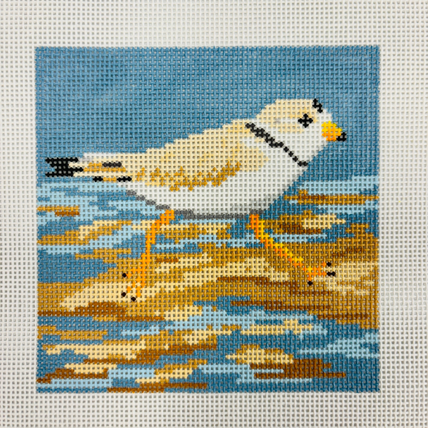 Piping Plover Coaster Needlepoint Canvas