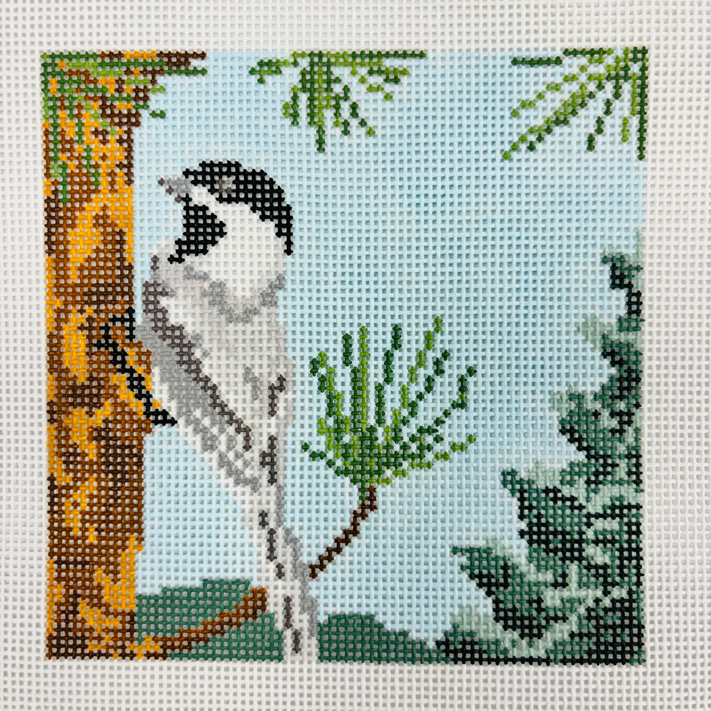 Chickadee Coaster Needlepoint Canvas