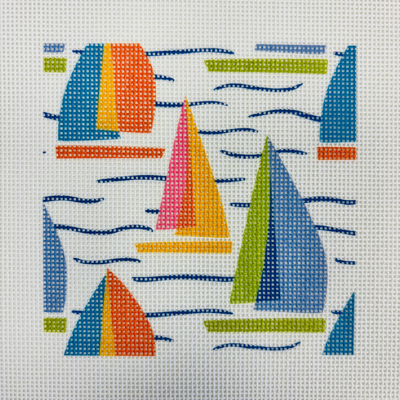 Sail Boats Coaster Needlepoint Canvas