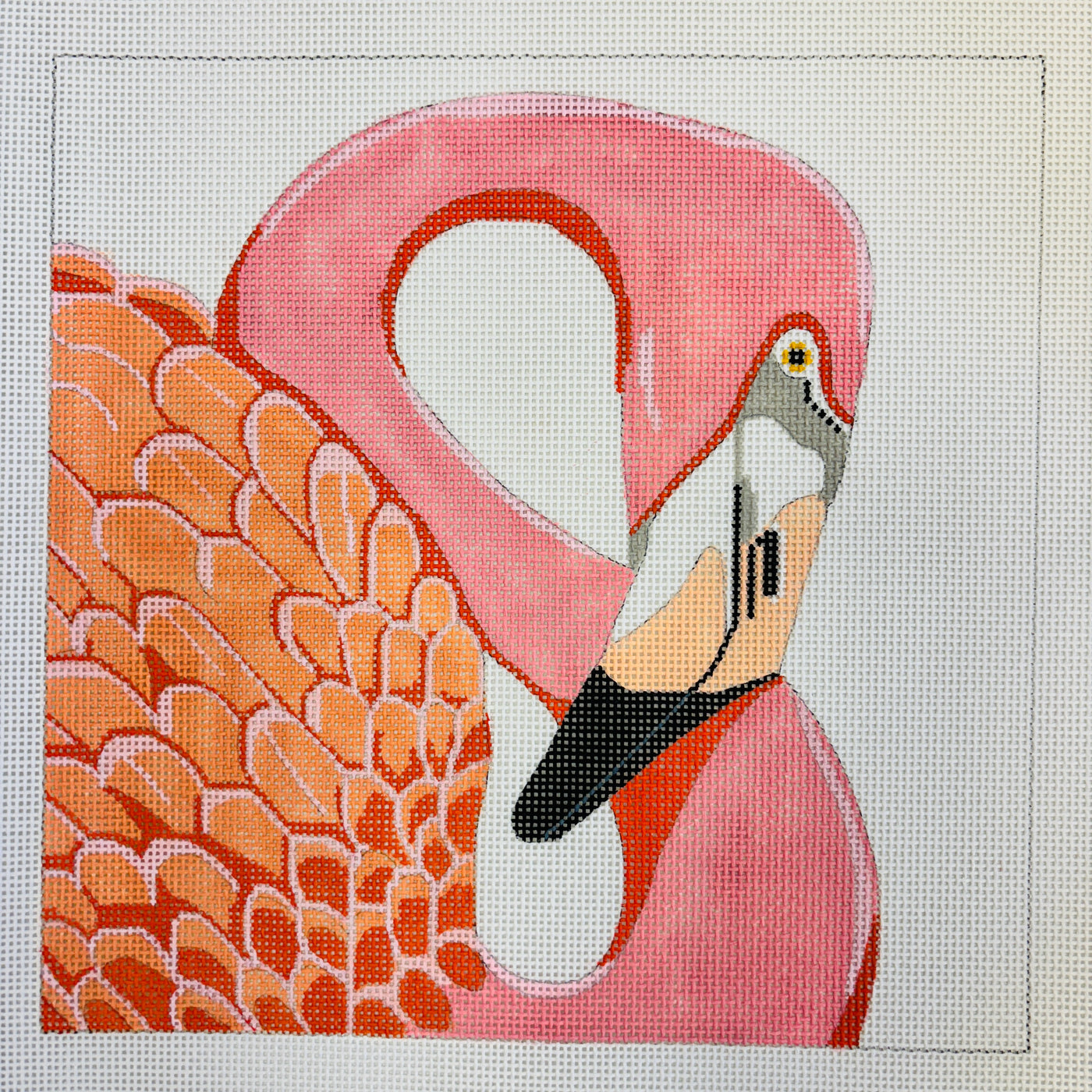 Rhett, the Flamingo Needlepoint Canvas