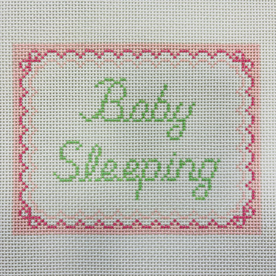 Baby Sleeping - Pink Needlepoint Canvas