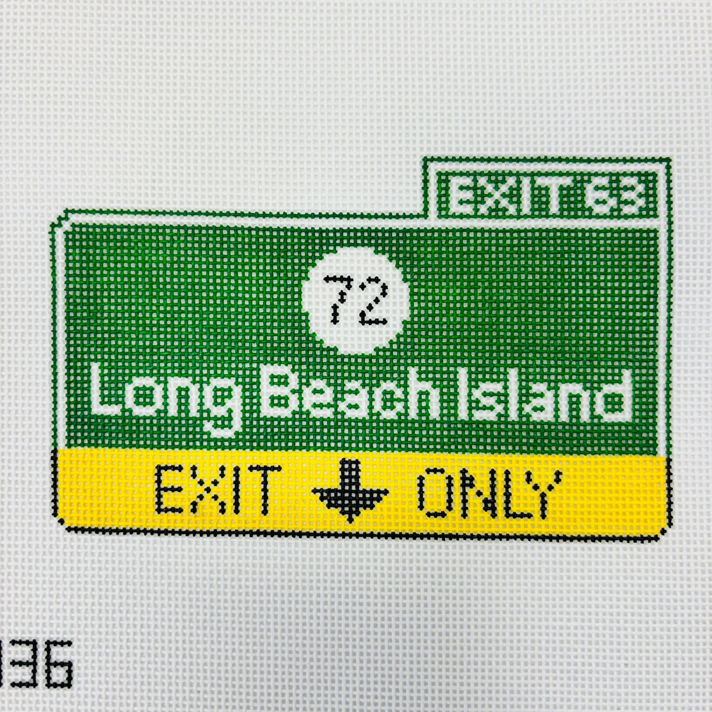 Long Beach Exit 63 Needlepoint Canvas