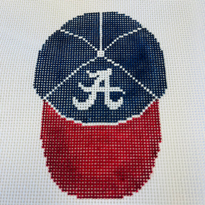 Atlanta Braves Baseball Hat Ornament Needlepoint Canvas