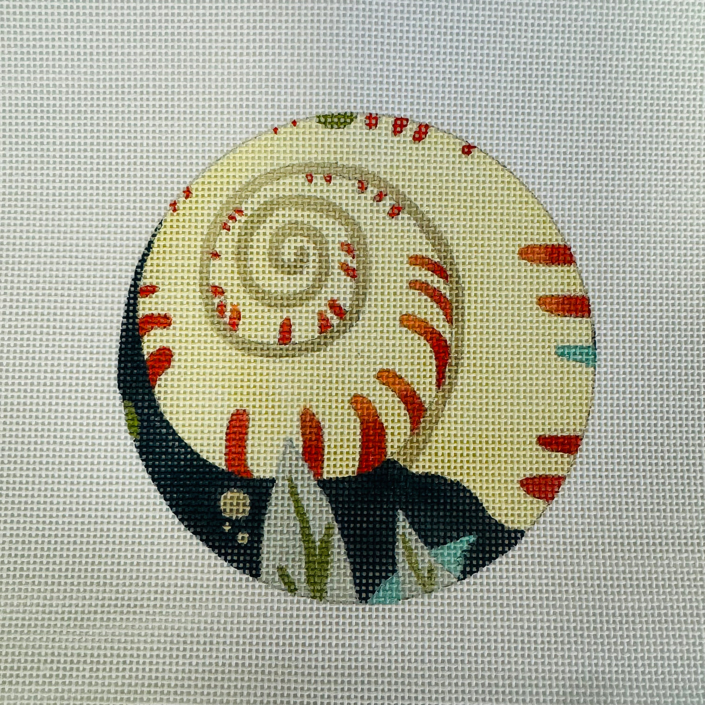 Moon Shells Needlepoint Canvas