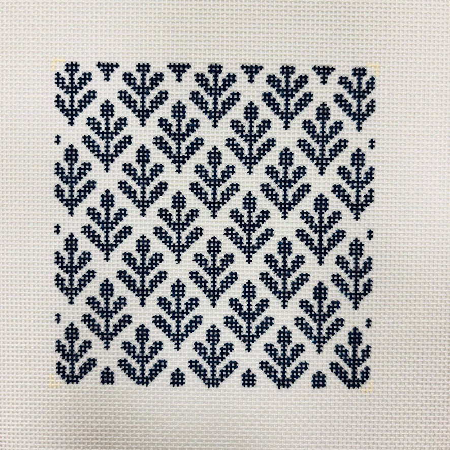 Indigo Ivy Coaster Needlepoint Canvas