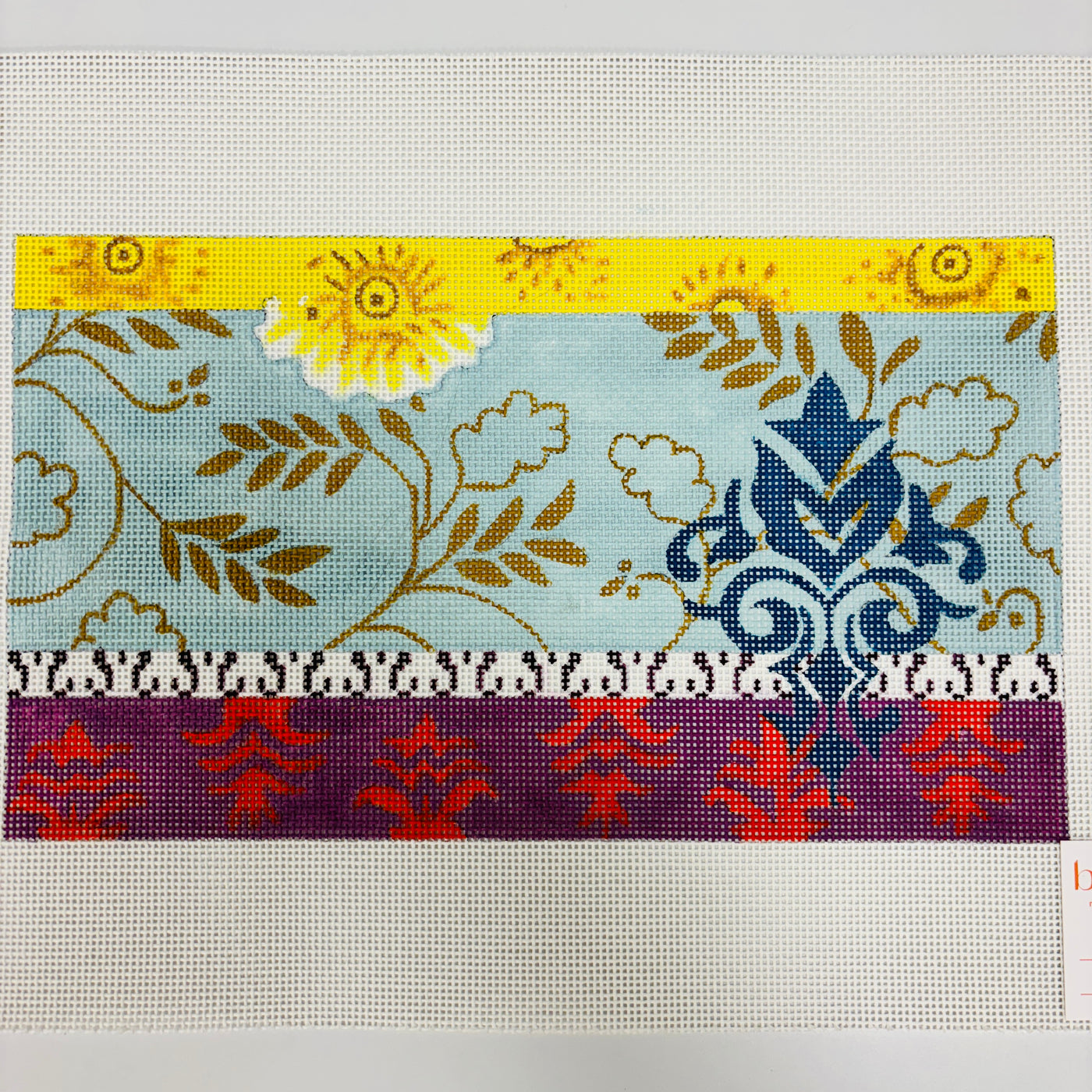 Patterned Floral Clutch Needlepoint Canvas