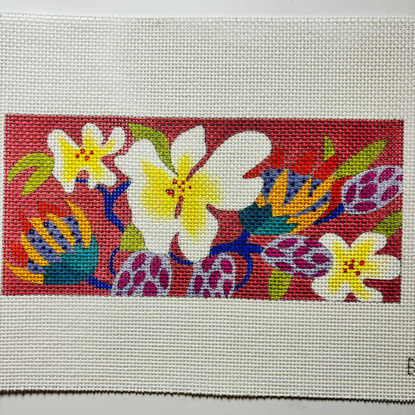 Stylized Floral Needlepoint Canvas