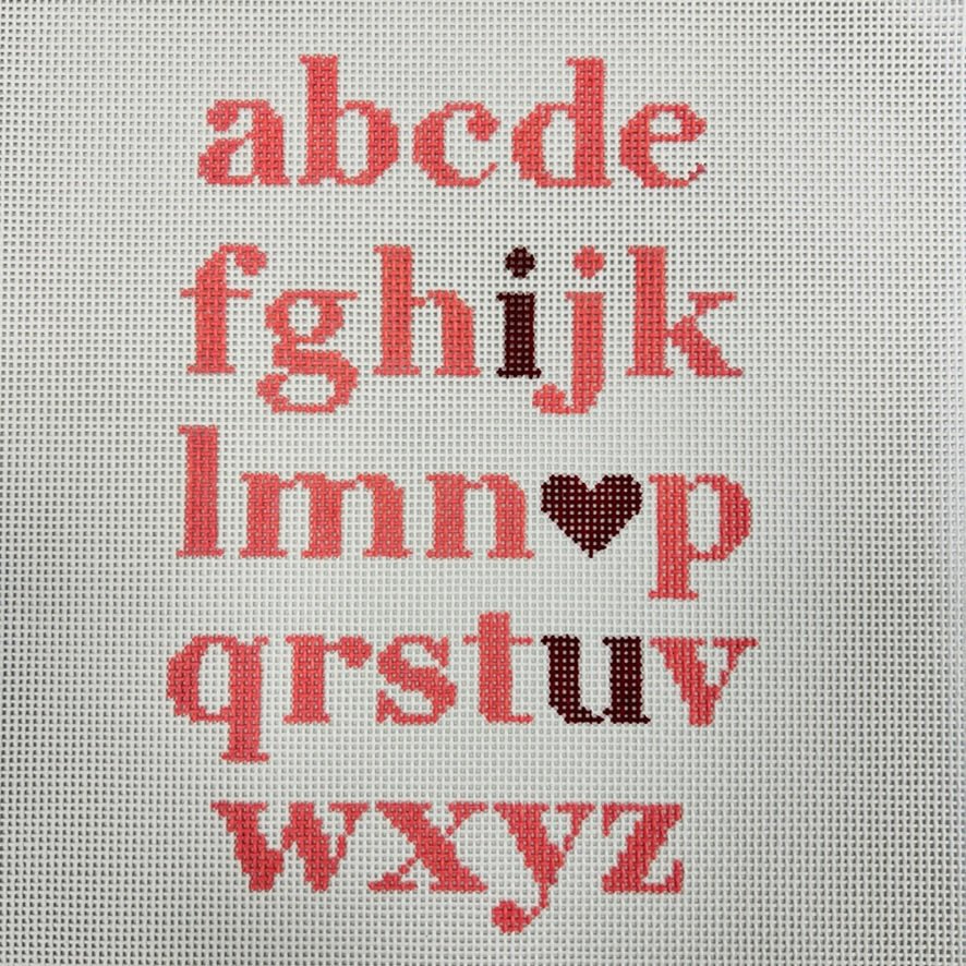 ABCD I heart U Sign needlepoint canvas - Bargello Needlepoint