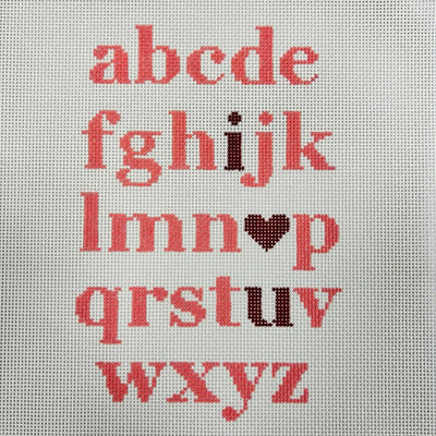 ABCD I heart U Sign needlepoint canvas - Bargello Needlepoint