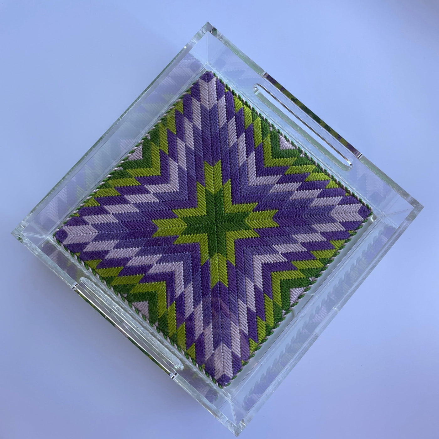 Acrylic Tray for 8" Square Needlepoint Inserts needlepoint canvas - Bargello Needlepoint