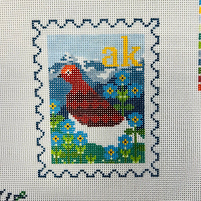 Alaska Stamp needlepoint canvas - Bargello Needlepoint