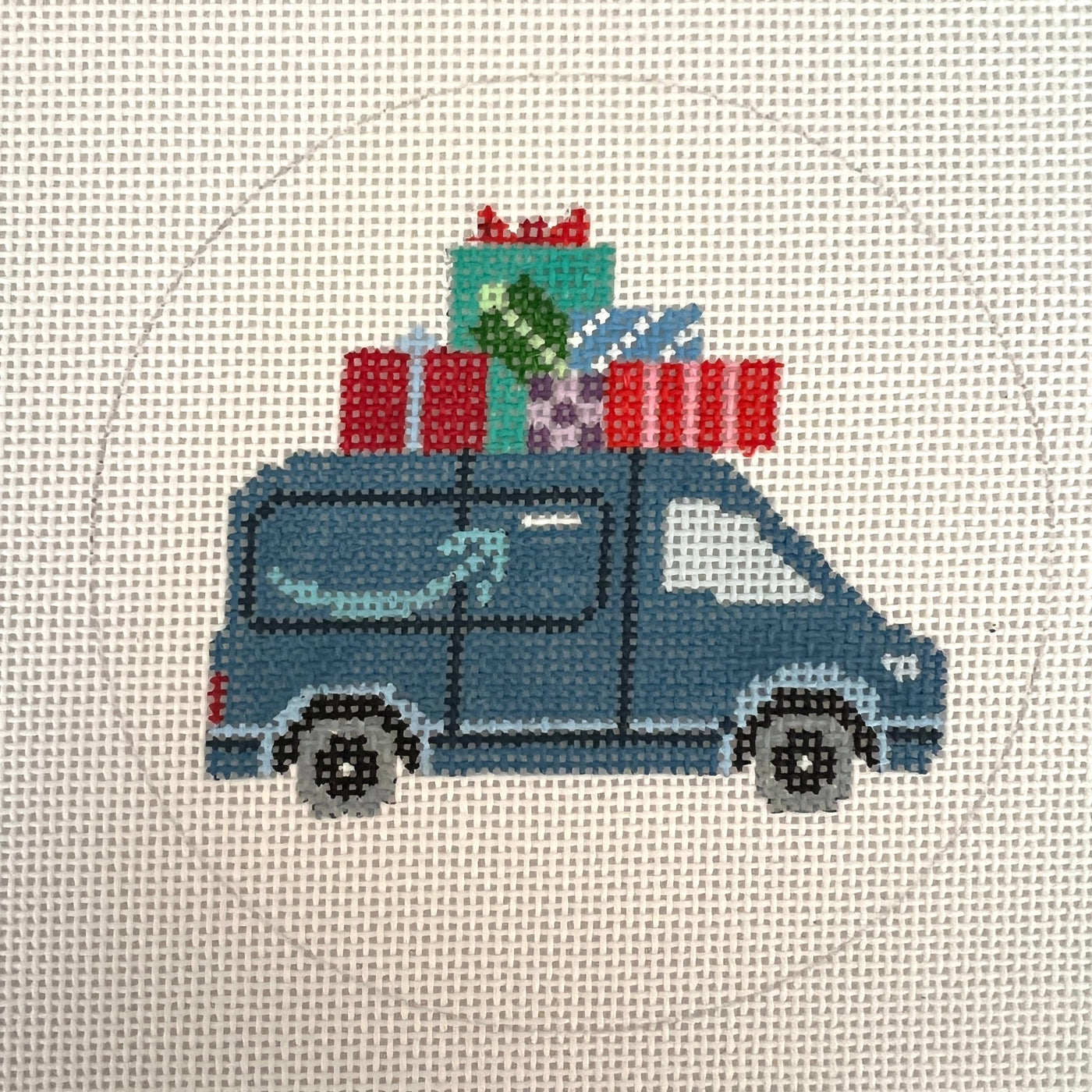 Amazon Christmas Delivery Truck Ornament needlepoint canvas - Bargello Needlepoint