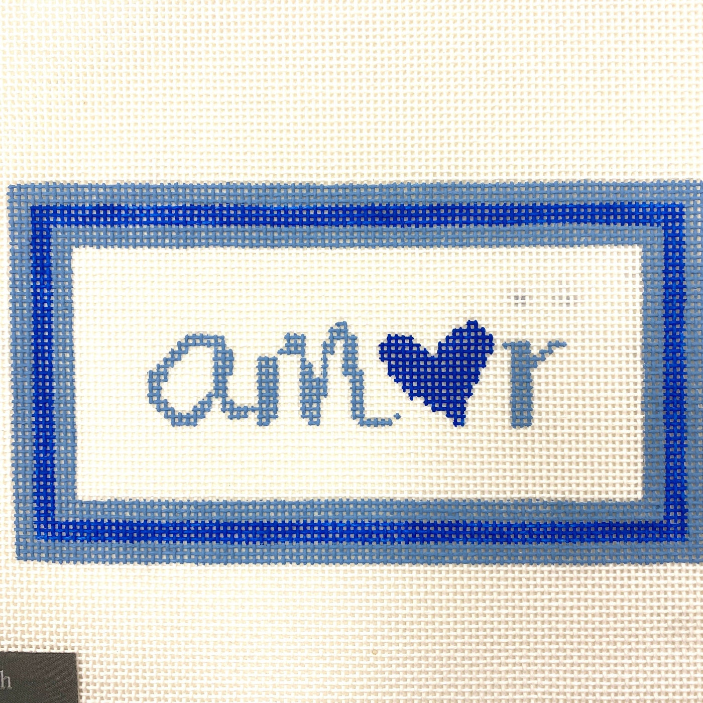 Amor, Blue needlepoint canvas - Bargello Needlepoint