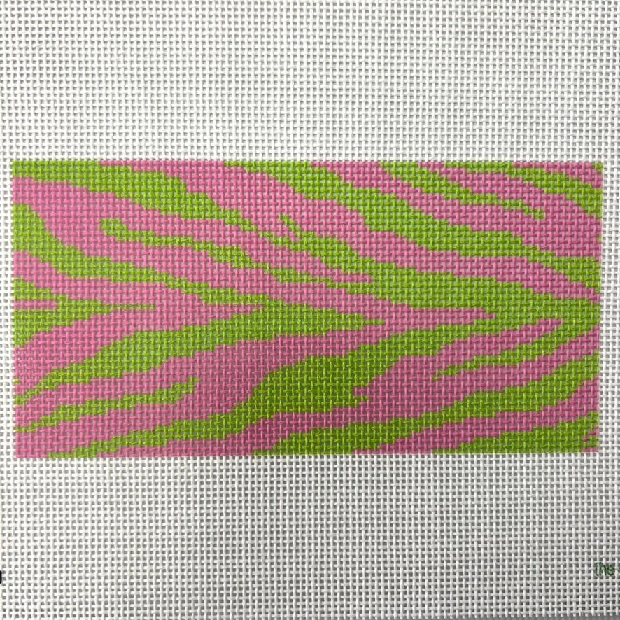 Animal Skin Lime Green & Pink Eyeglass Case needlepoint canvas - Bargello Needlepoint