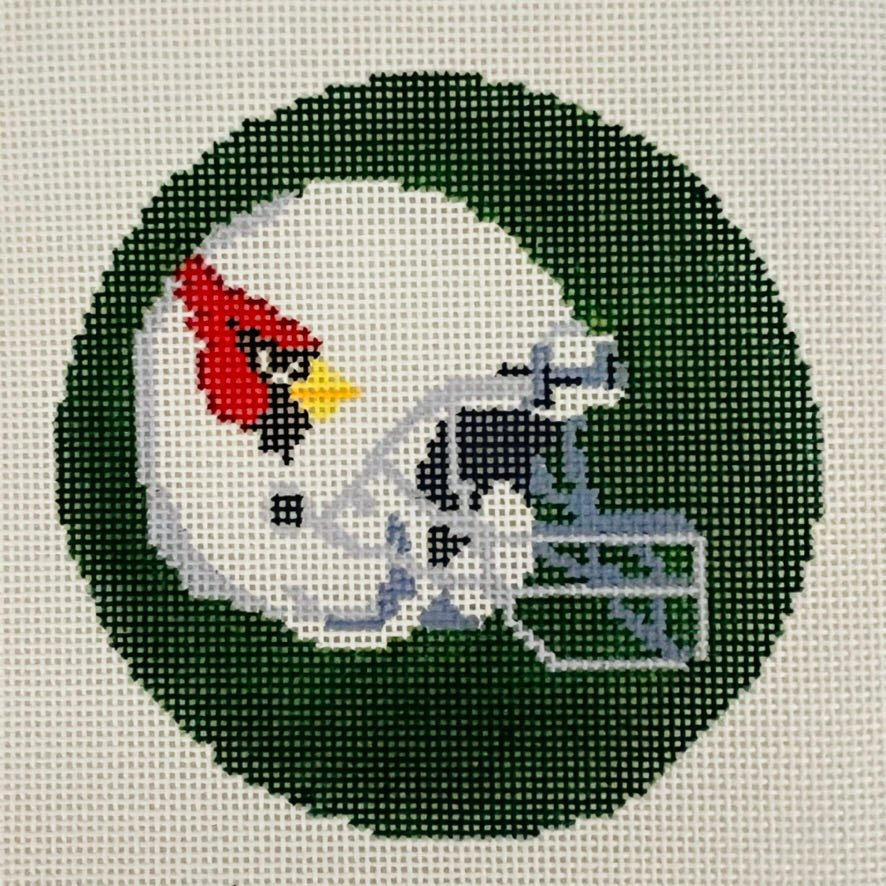 Arizona Cardinals Round needlepoint canvas - Bargello Needlepoint