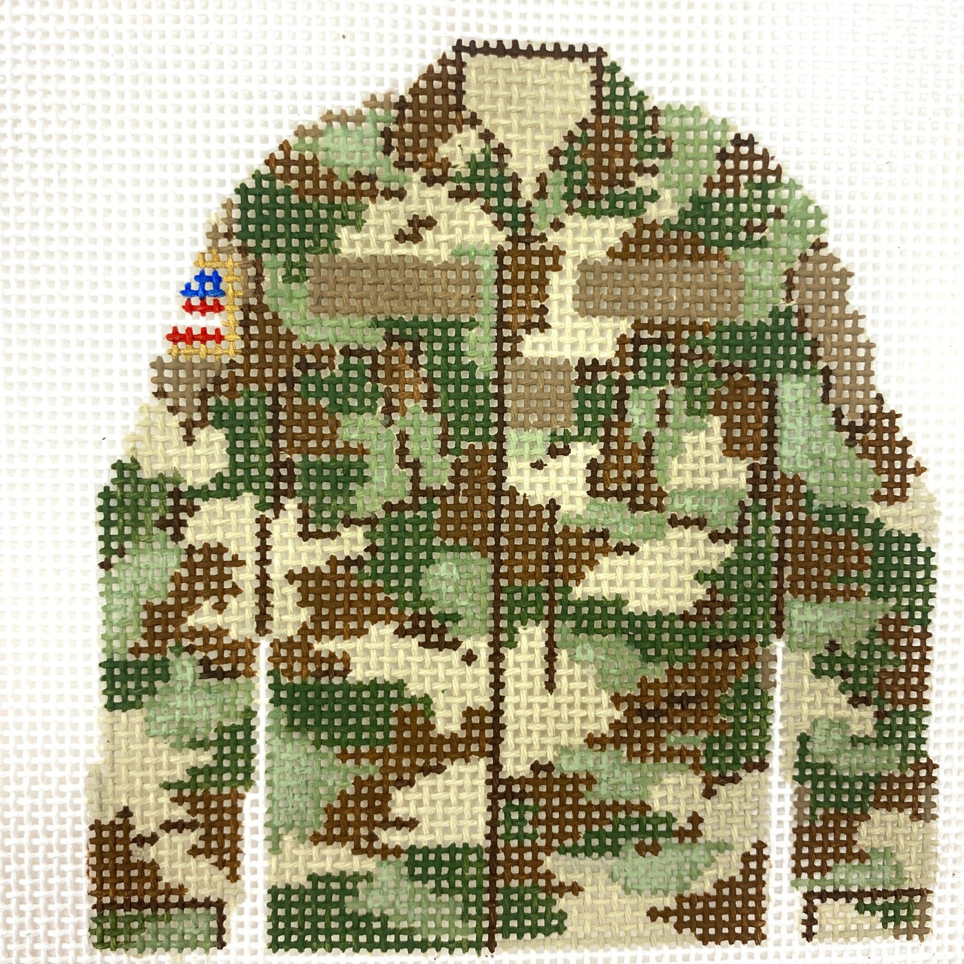 Army Camouflage Shirt with Stitch Guide needlepoint canvas - Bargello Needlepoint