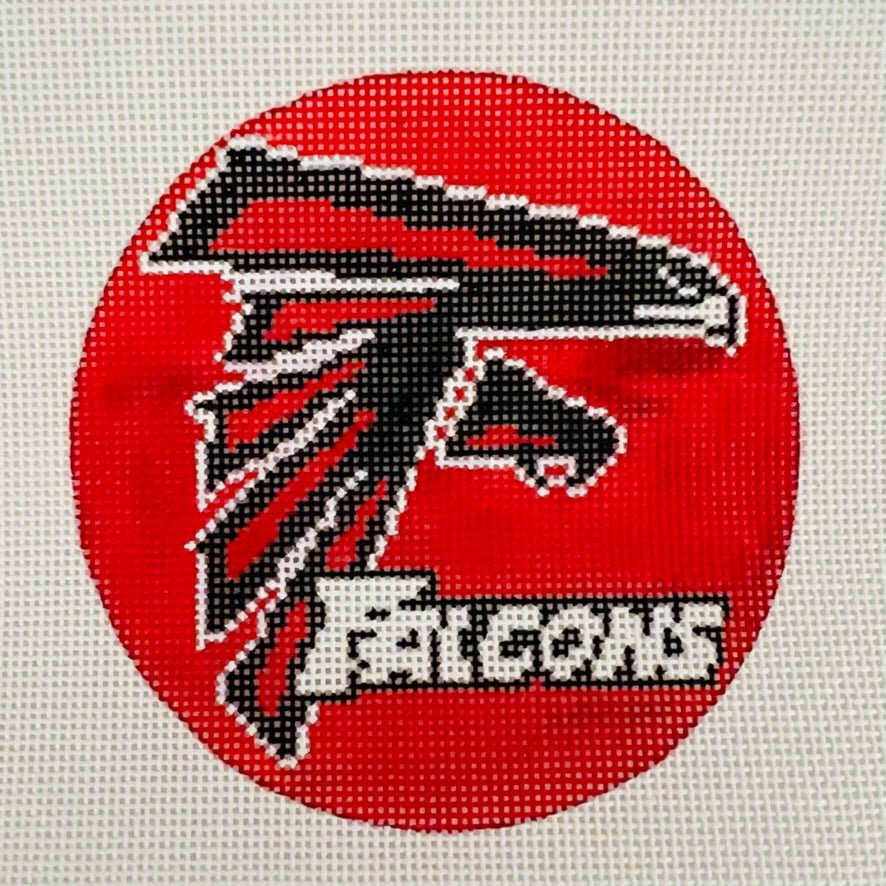 Atlanta Falcons Round needlepoint canvas - Bargello Needlepoint