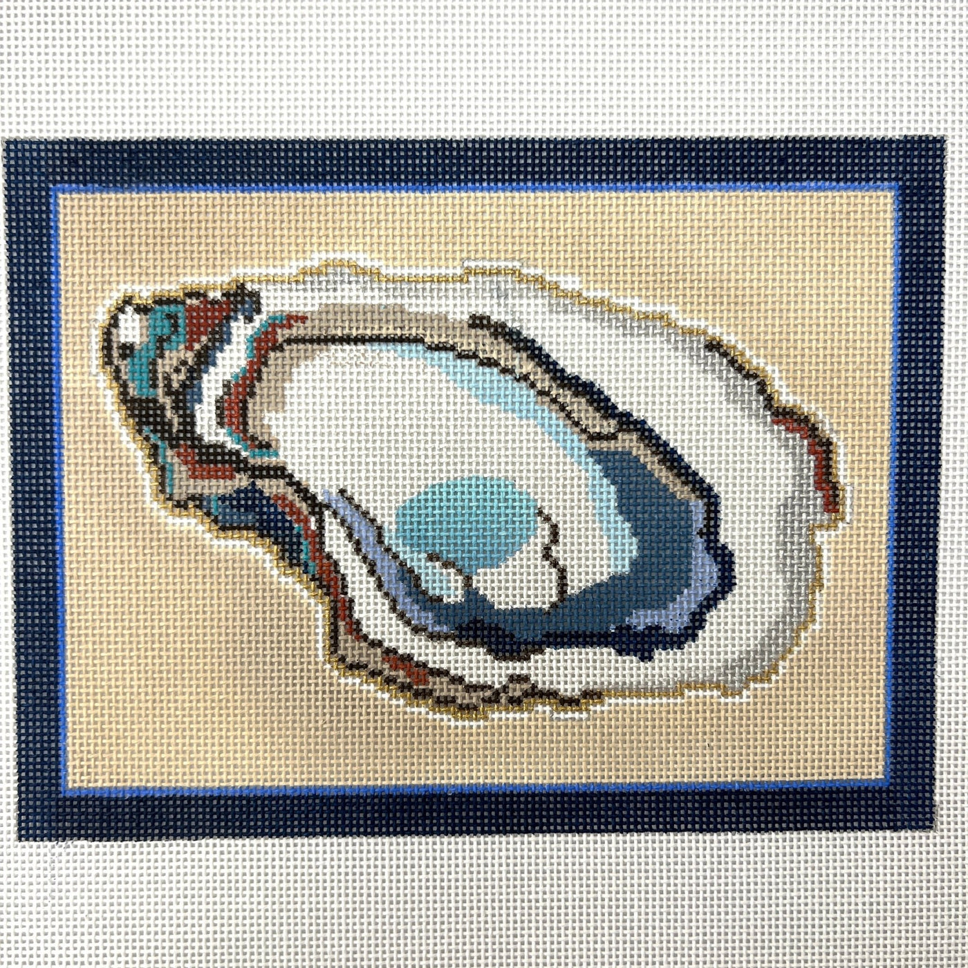 Aw Shucks: Oyster - 18 Mesh needlepoint canvas - Bargello Needlepoint