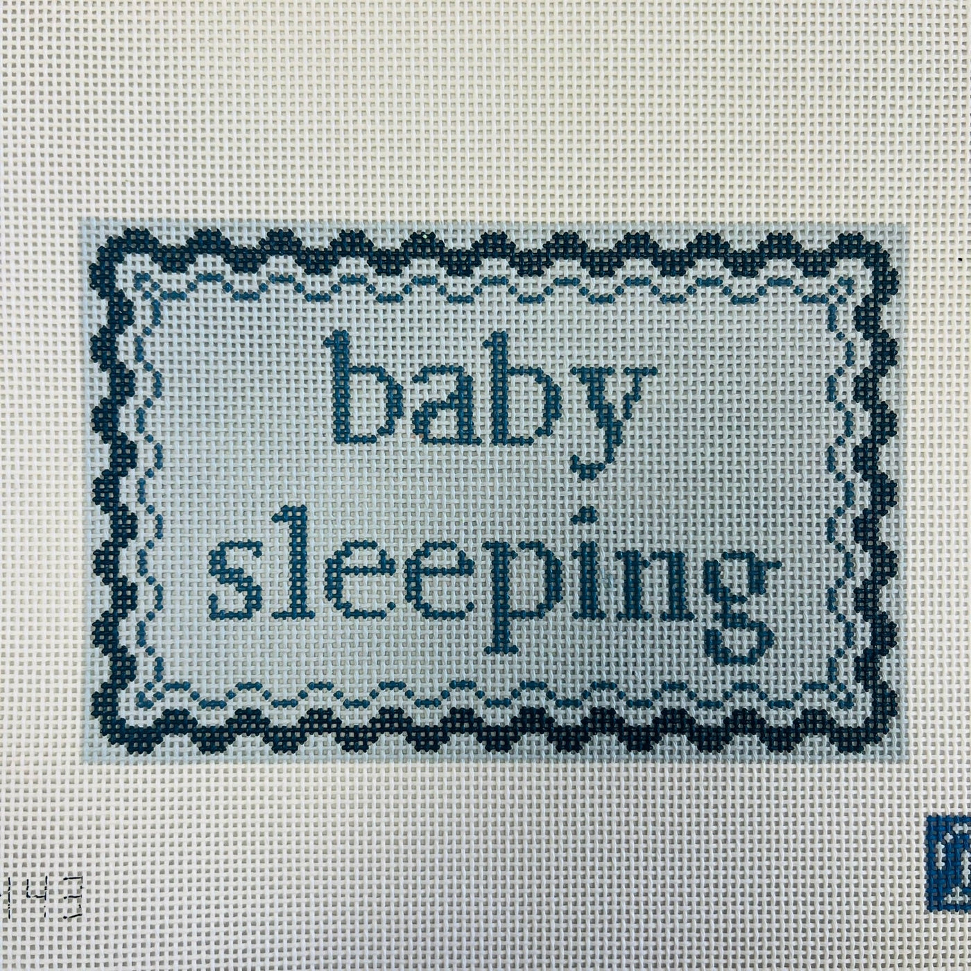 Baby Sleeping Blue needlepoint canvas - Bargello Needlepoint