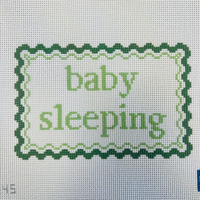 Baby Sleeping Green needlepoint canvas - Bargello Needlepoint