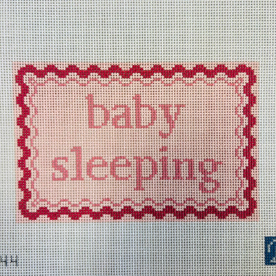 Baby Sleeping Pink needlepoint canvas - Bargello Needlepoint