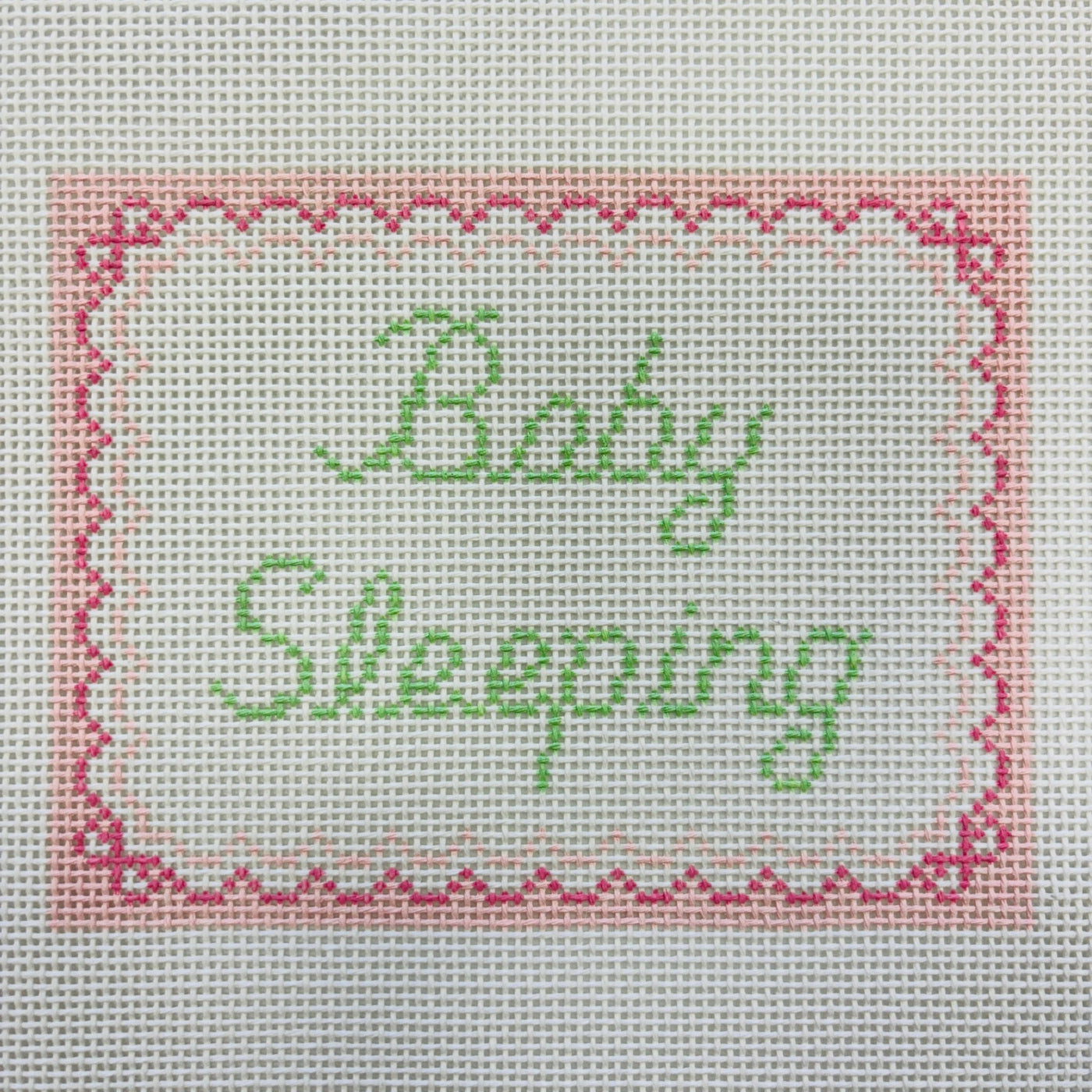 Baby Sleeping - Pink needlepoint canvas - Bargello Needlepoint