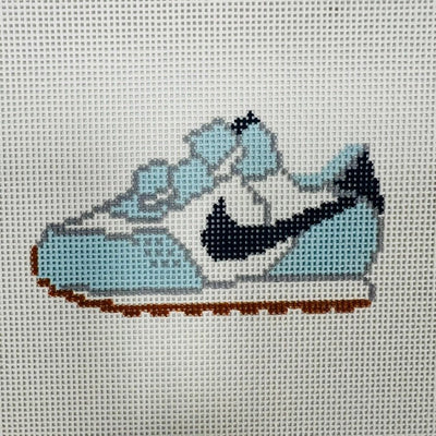 Baby's First Sneaker Blue Ornament needlepoint canvas - Bargello Needlepoint