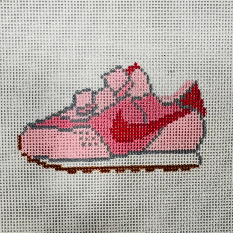 Baby's First Sneaker Pink Ornament needlepoint canvas - Bargello Needlepoint