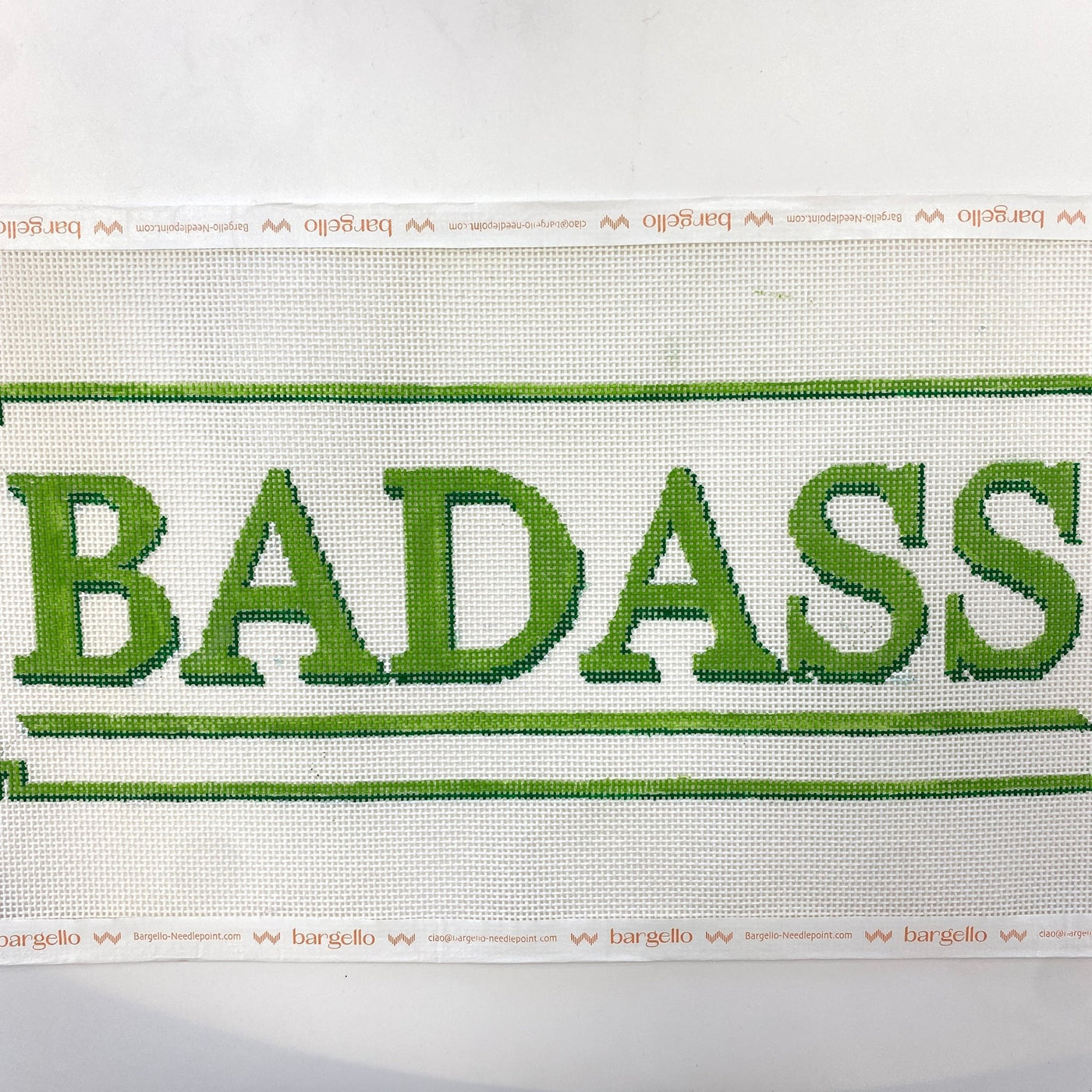 Badass in Green needlepoint canvas - Bargello Needlepoint