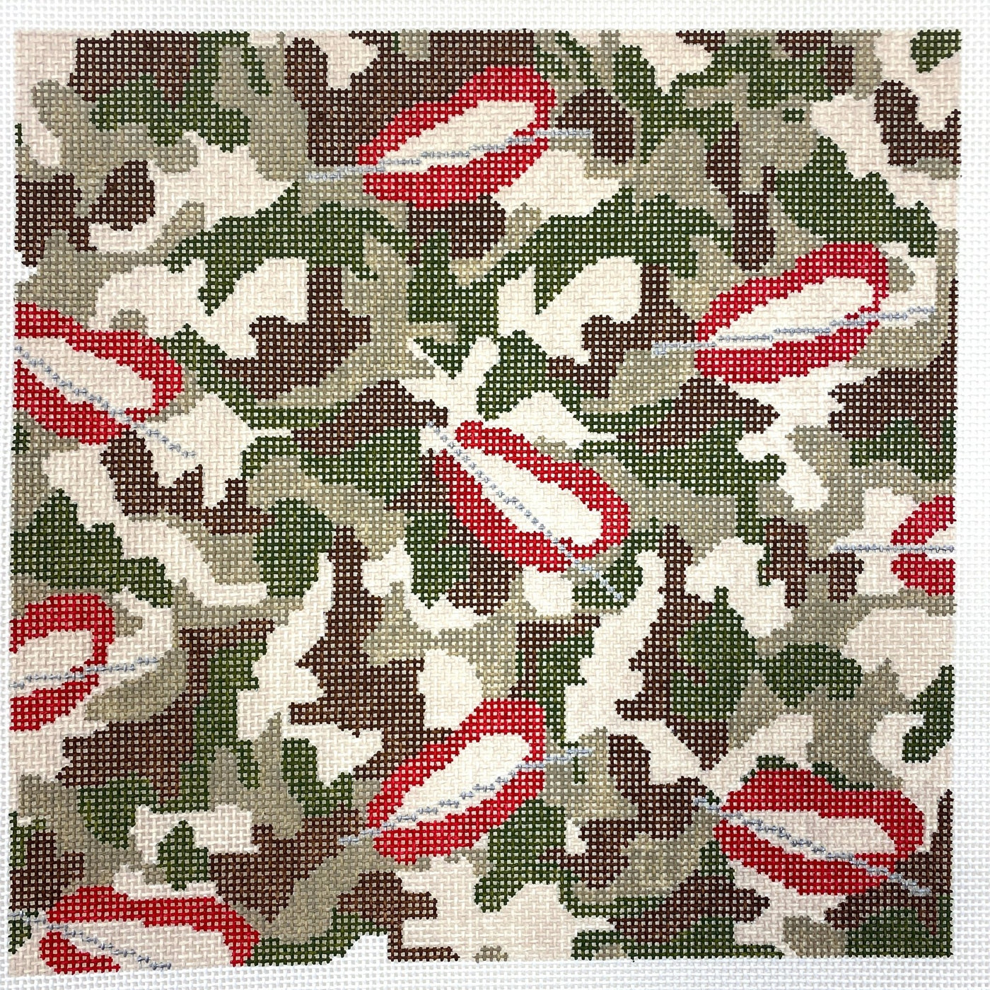 Bape - esque camo with lips needlepoint canvas - Bargello Needlepoint