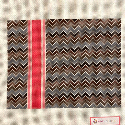 Bargello with Stripe Clutch - multiple colors available needlepoint canvas - Bargello Needlepoint