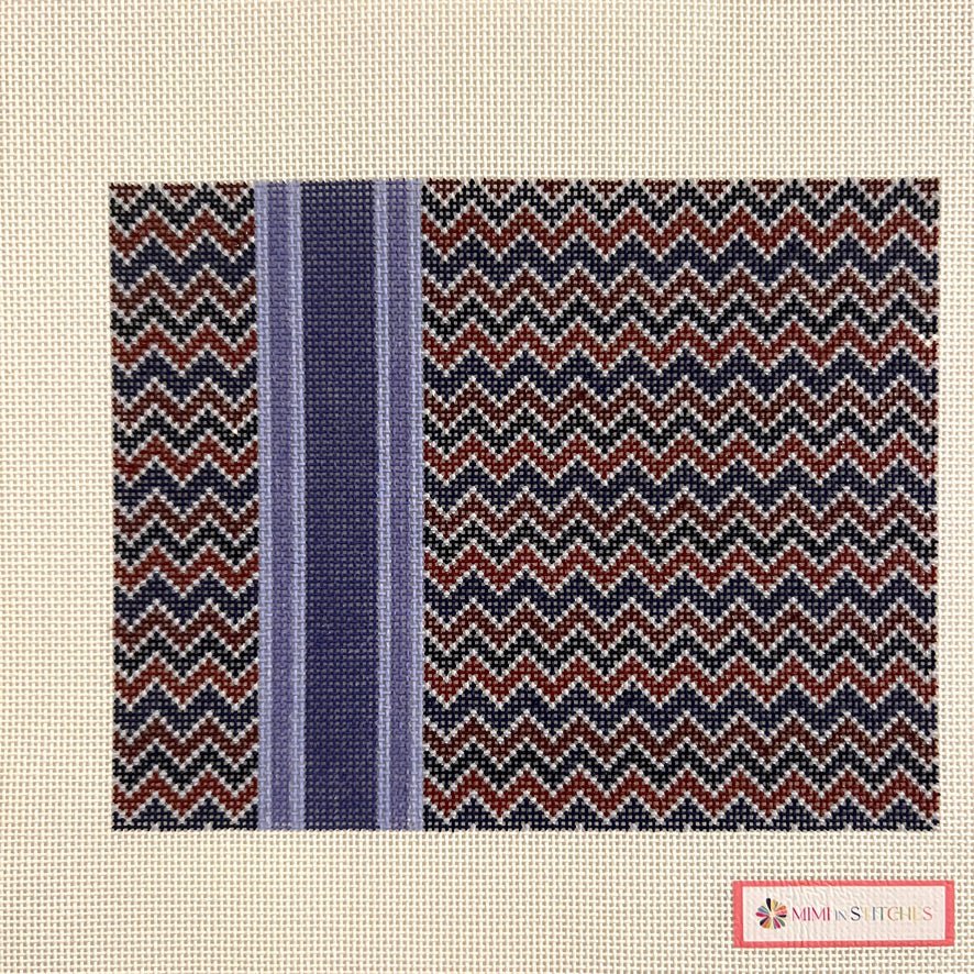 Bargello with Stripe Clutch - multiple colors available needlepoint canvas - Bargello Needlepoint