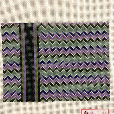 Bargello with Stripe Clutch - multiple colors available needlepoint canvas - Bargello Needlepoint