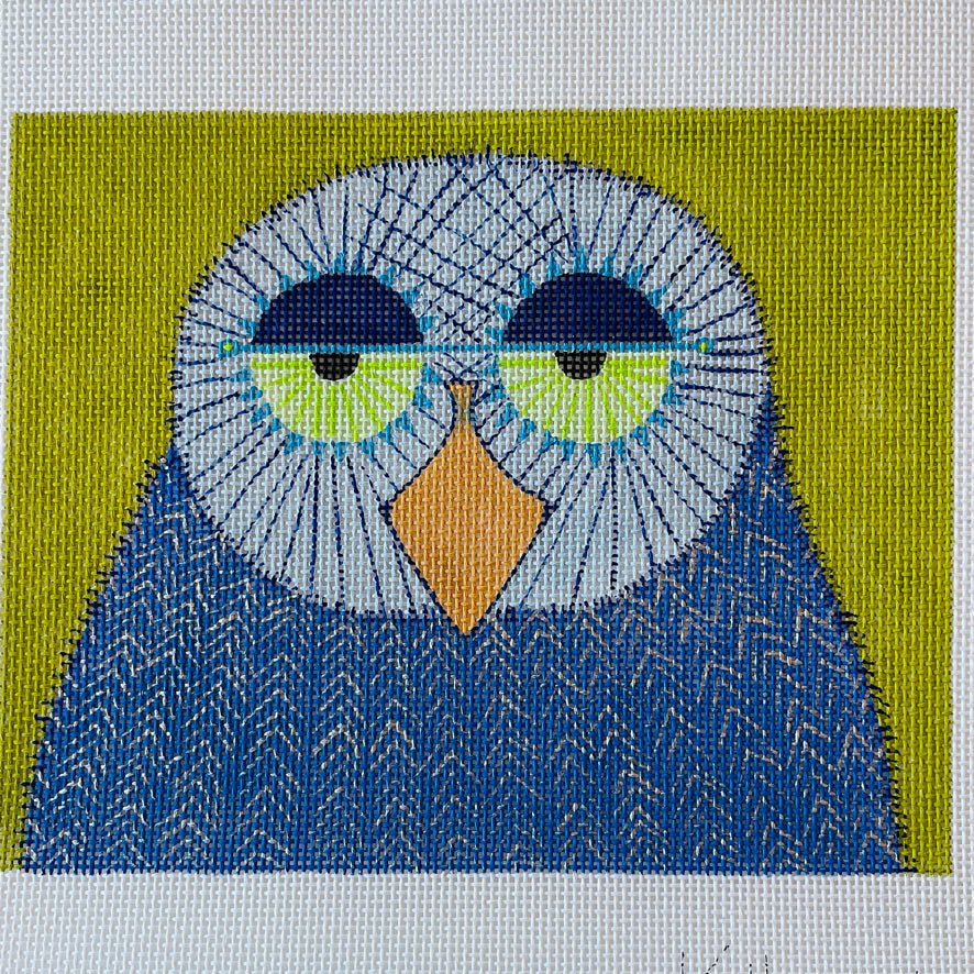 Barred Owl needlepoint canvas - Bargello Needlepoint