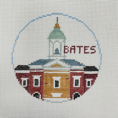 Bates College Round Ornament needlepoint canvas - Bargello Needlepoint