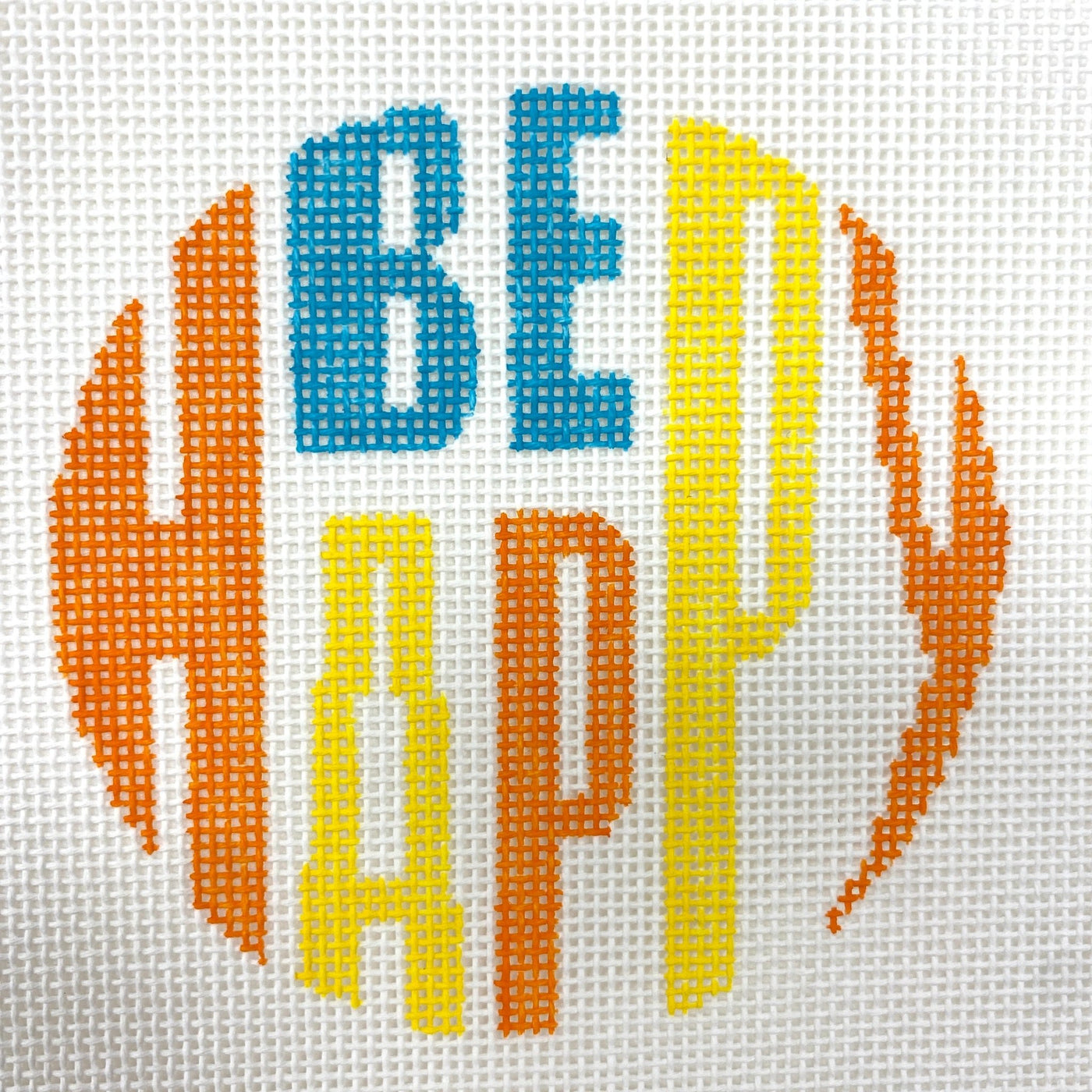 Be Happy needlepoint canvas - Bargello Needlepoint