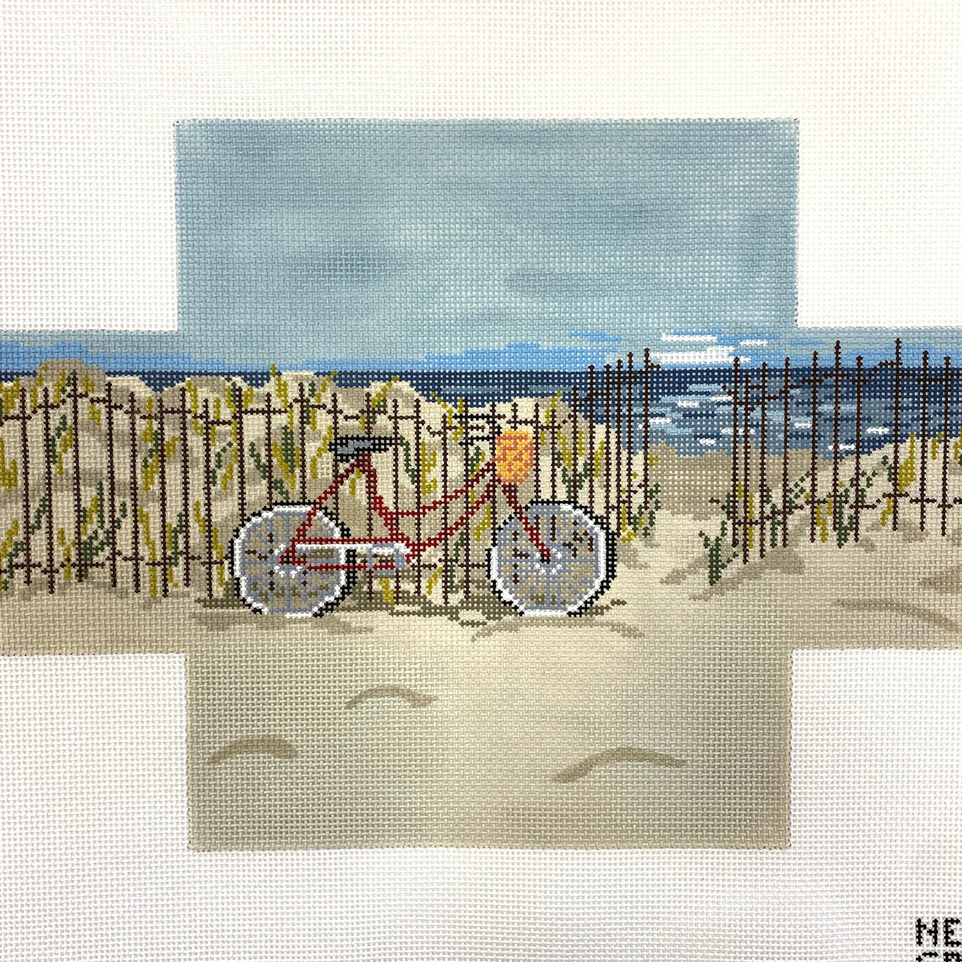 Beach Bike Brick Cover needlepoint canvas - Bargello Needlepoint