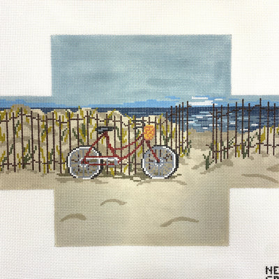 Beach Bike Brick Cover needlepoint canvas - Bargello Needlepoint