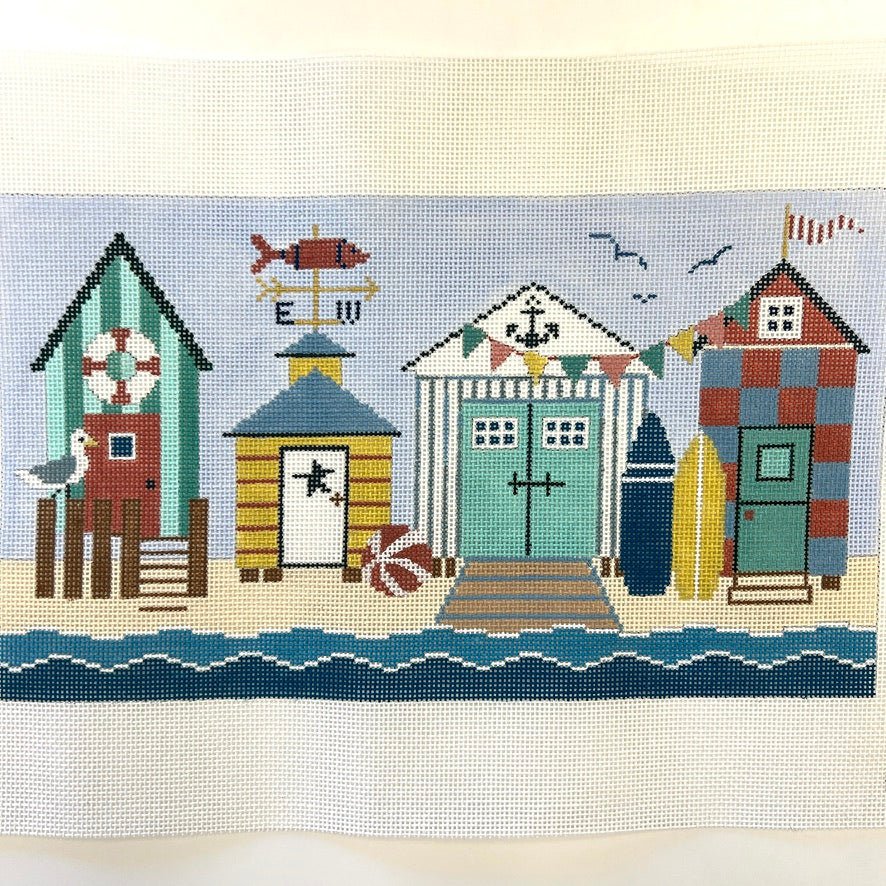 Beach Shacks needlepoint canvas - Bargello Needlepoint