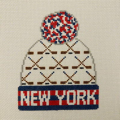 Beanie - New York Rangers Hockey needlepoint canvas - Bargello Needlepoint