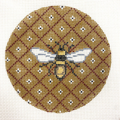 Bee 4" Round Ornament needlepoint canvas - Bargello Needlepoint