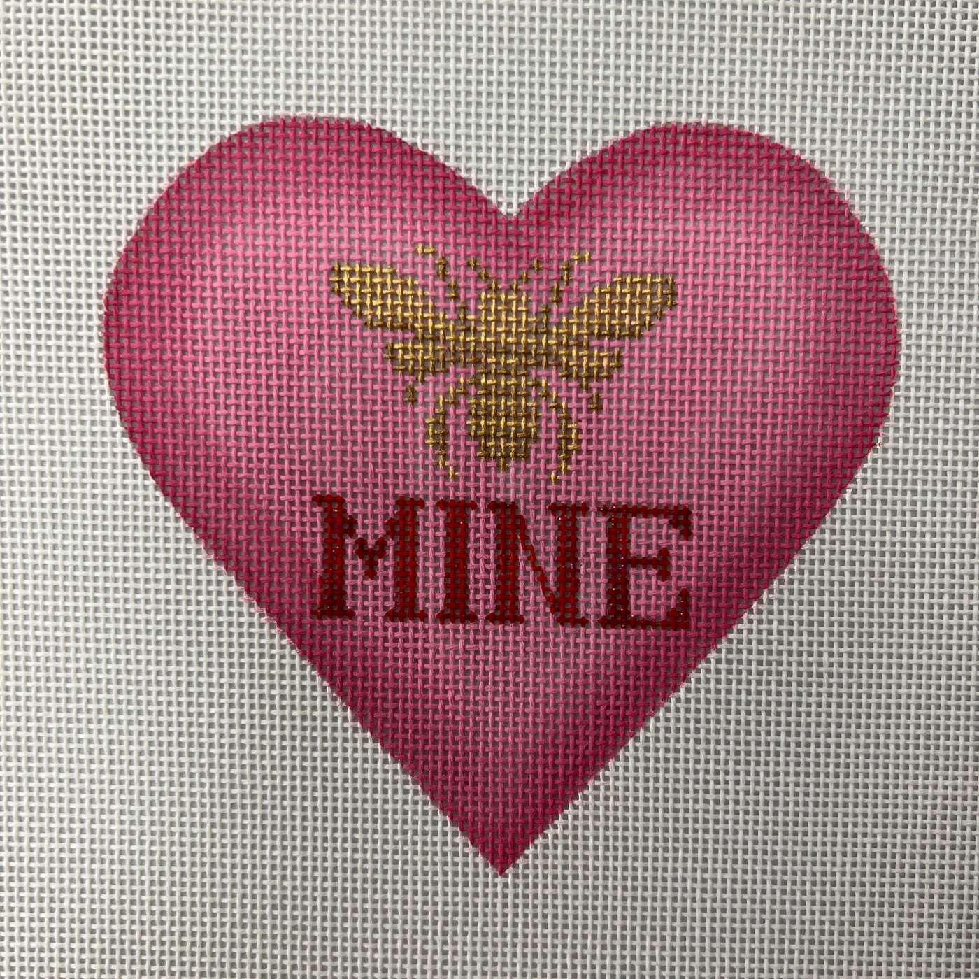 Bee Mine Heart needlepoint canvas - Bargello Needlepoint