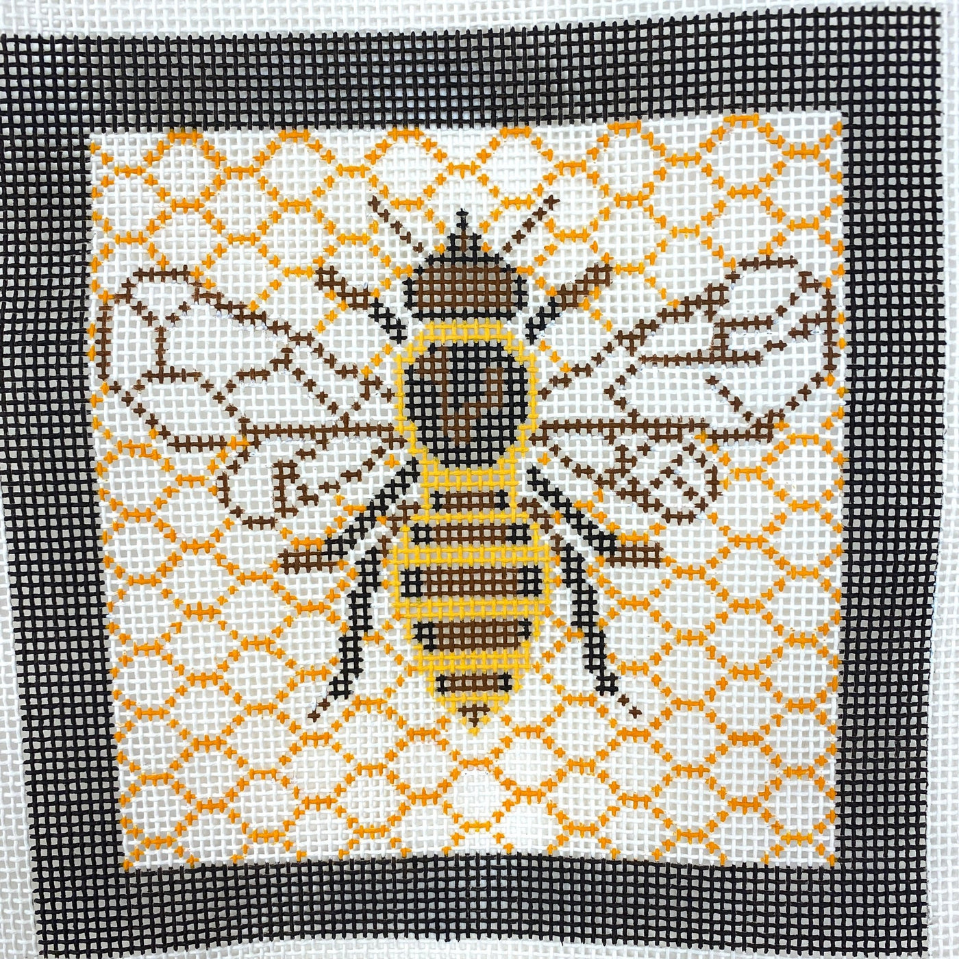 Bee on Honeycomb (with Optional Fiber Kit) needlepoint canvas - Bargello Needlepoint