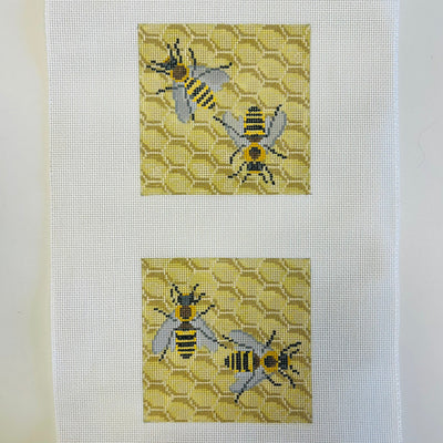 Bees Coasters needlepoint canvas - Bargello Needlepoint